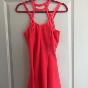 Hot pink cross strap dress